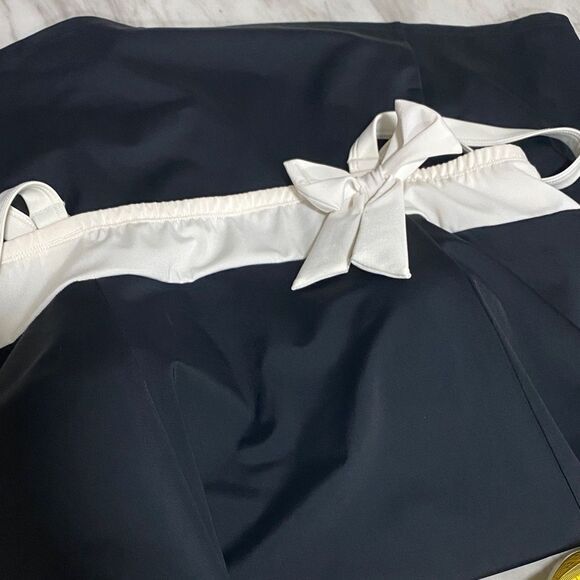 Roaman’s‎ Swim Black & White One Piece Swimdress 22W Bow Detail Built-in Bra - Picture 8 of 12